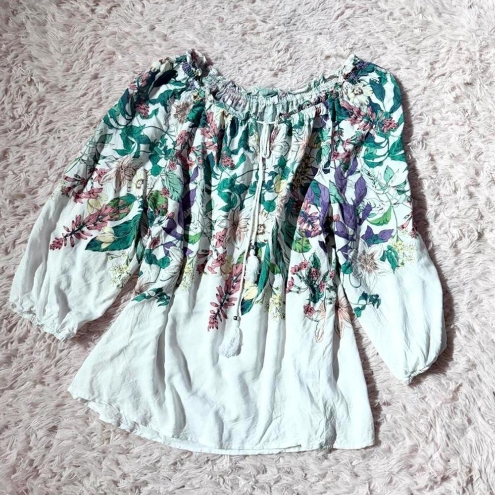 Floral Botanical Vines Whimsical Forest Fairy Cottage Core Top Womens L Vines